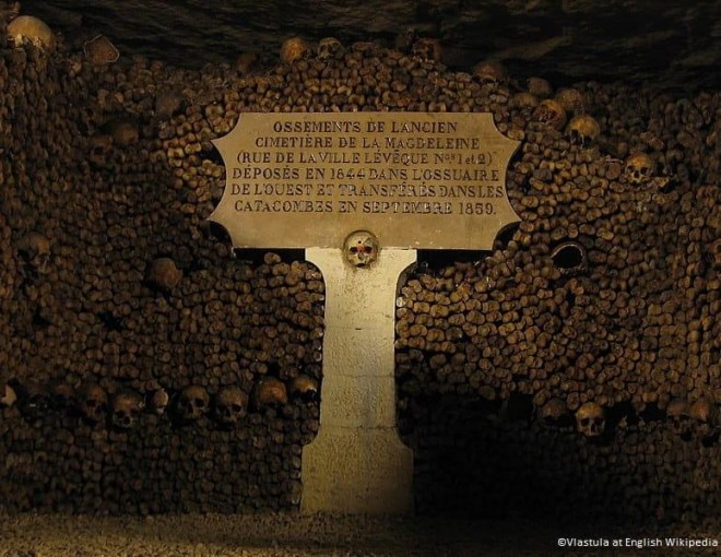Huesos del cementerio de Magdeleine - Catacumbas de París