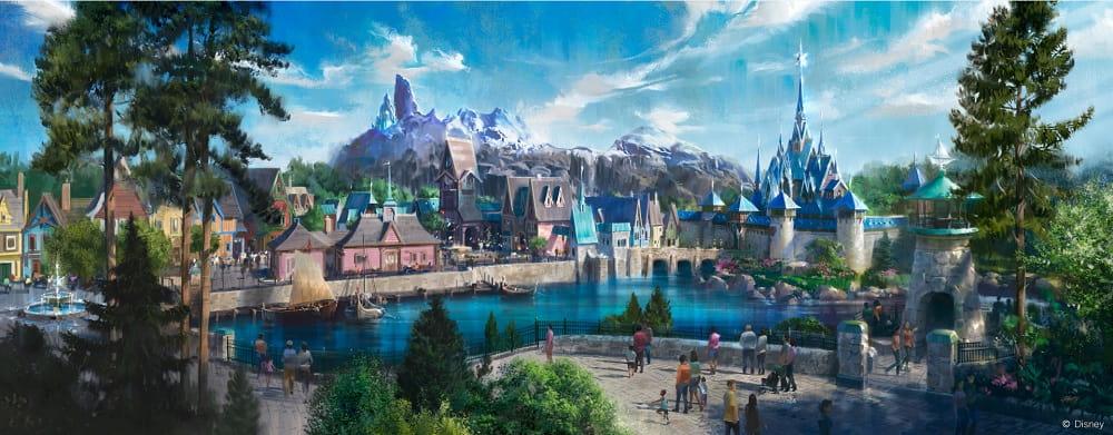 Arte conceptual del futuro Frozenland: Nuevo mundo de Frozen en Disneyland Paris