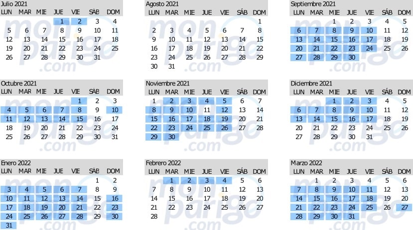 Calendario Pase Anual Discovery hasta marzo 2022 Calendario Pase Anual Discovery hasta marzo 2022