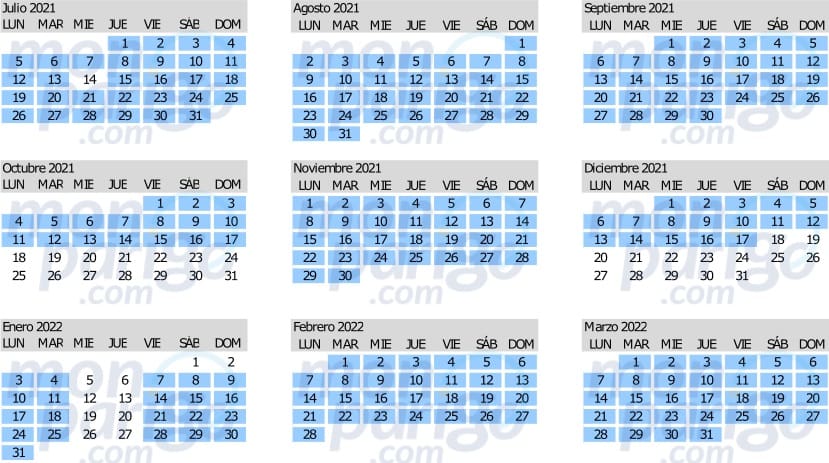 Calendario Pase Anual Magic Flex hasta marzo 2022 Calendario Pase Anual Magic Flex hasta marzo 2022