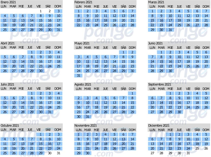 Calendario pase anual Magic Plus 2021