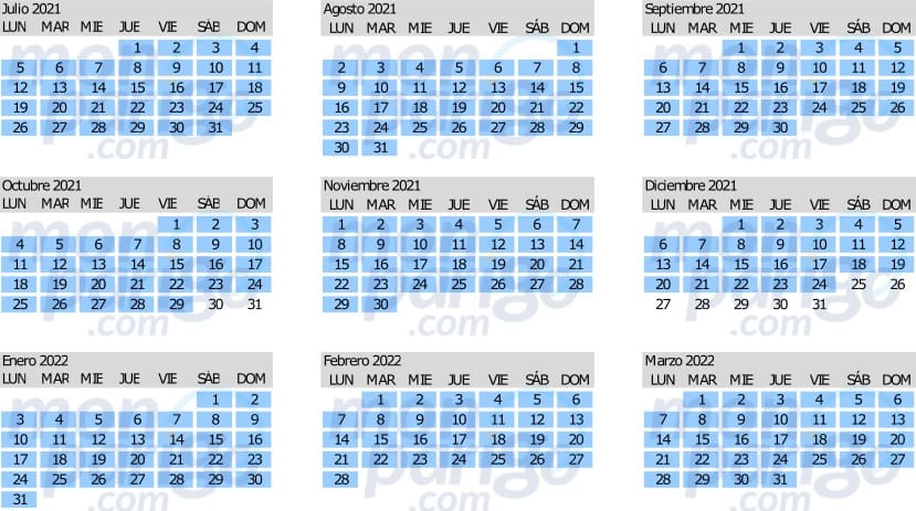 Calendario Pase Anual Magic Plus hasta marzo 2022 Calendario Pase Anual Magic Plus hasta marzo 2022