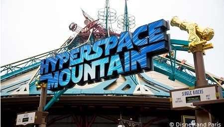 Letrero de Hyperspace Mountain de Disneyland Paris