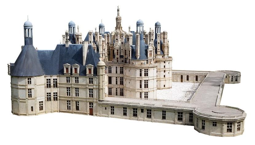3D del Castillo de Chambord en el Loira, Francia