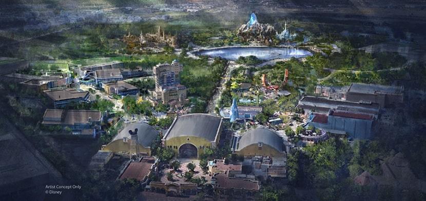 Arte conceptual del futuro parque Walt Disney Studios