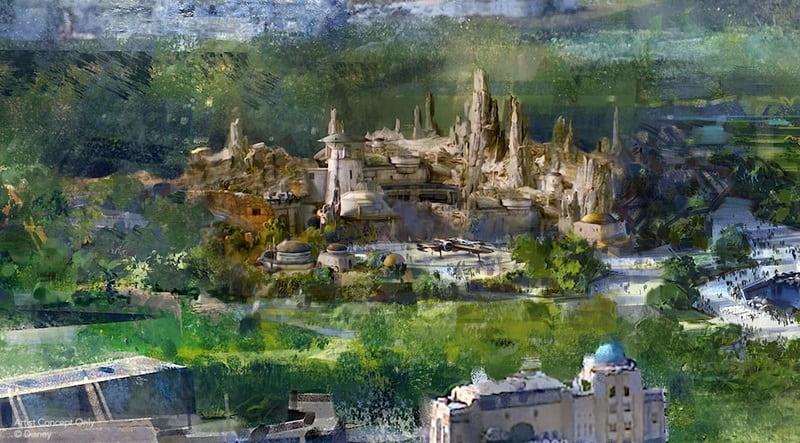 Arte conceptual de la futura nueva zona de Star Wars de Disneyland Paris