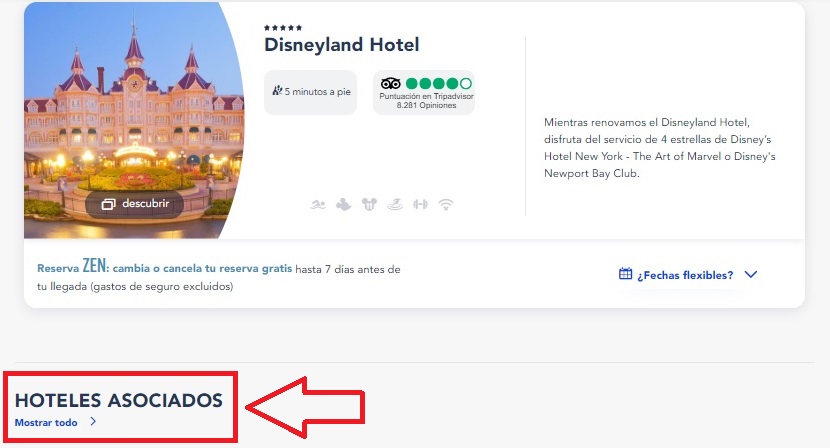 Ampliar la búsqueda durante la reserva de una estancia en Disneyland Paris