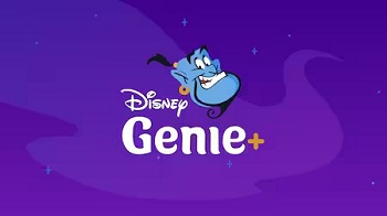 Genio de Aladdin en el logo de Disney Genie+ de Walt Disney World Resort Orlando