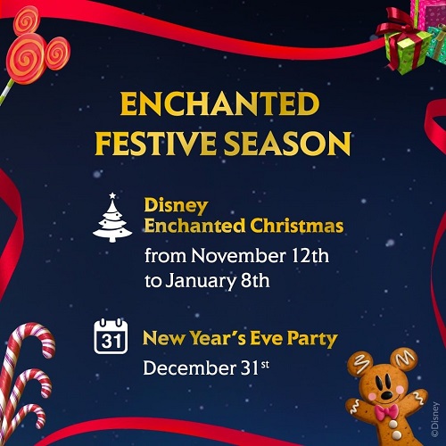 Fechas de la temporada de Navidad y la fiesta de Nochevieja en Disneyland Paris 2022-2023