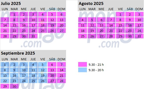 Horario Parque Walt Disney Studios - Julio, agosto y septiembre de 2025