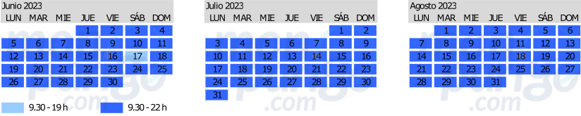 Horario Walt Disney Studios  -  junio, julio y agosto 2023