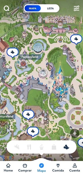 Encuentros con personajes - Mapa App Disneyland Paris