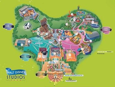 Mapa Parque Walt Disney Studios 2020-2021