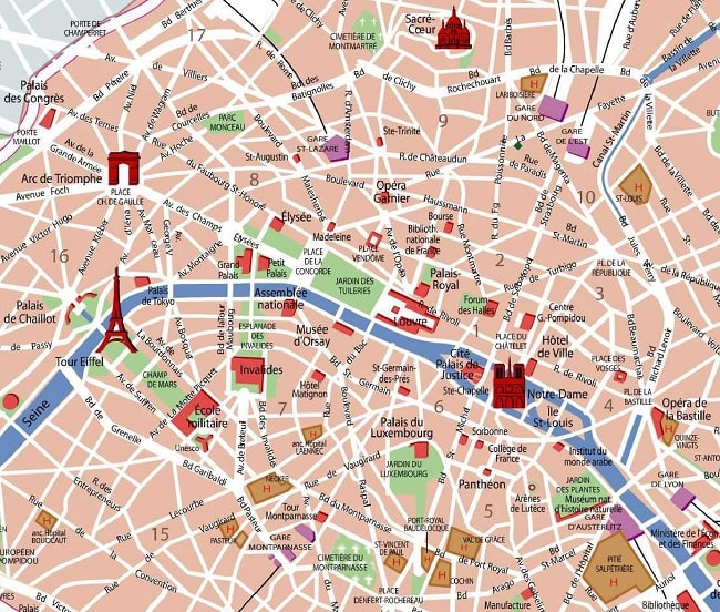 Mapas Tur sticos De Par s Planos De Metro Monumentos Y Distritos