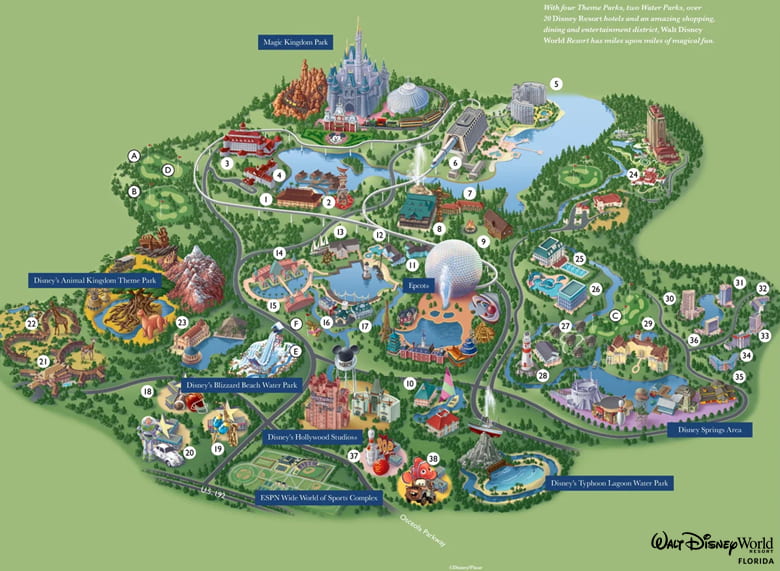 Mapa Walt Disney World Orlando Florida Mapa Walt Disney World Orlando Florida