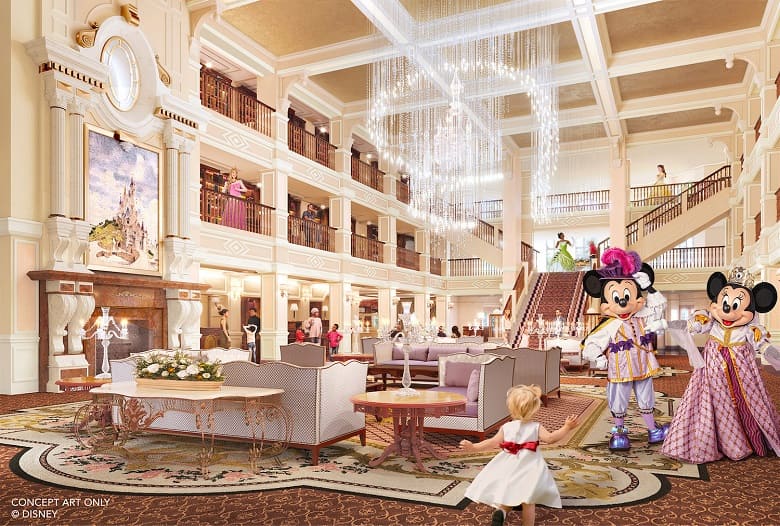 Mickey y Minnie en el hall del Disneyland Hotel