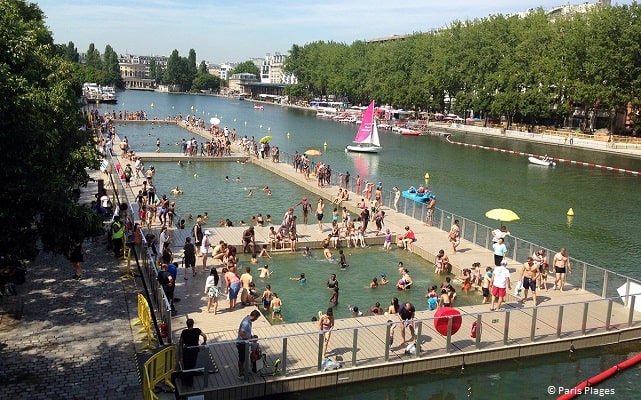 Piscinas en los canales de París - Paris Plages