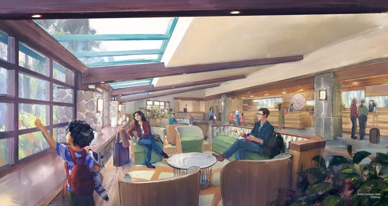 Lobby reformado del Disney Sequoia Lodge de Disneyland Paris
