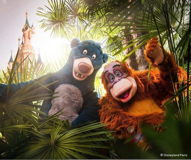 Personajes del libro de la selva para el festival en Disneyland Paris Eurodisney