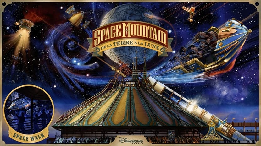 Concept art oficial del regreso de Space Mountain De la Tierra a la Luna en Disneyland Paris