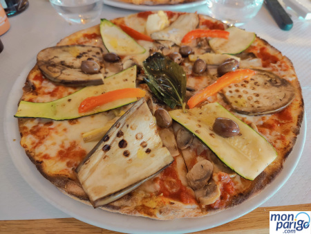 Pizza vegetal sin gluten en París