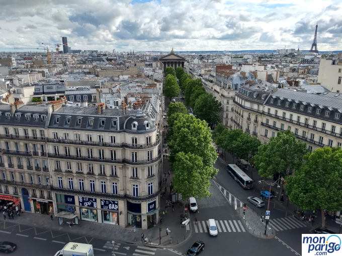 Avenidas arboladas y edificios de París